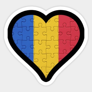 Chadian Jigsaw Puzzle Heart Design - Gift for Chadian With Chad Roots Sticker
